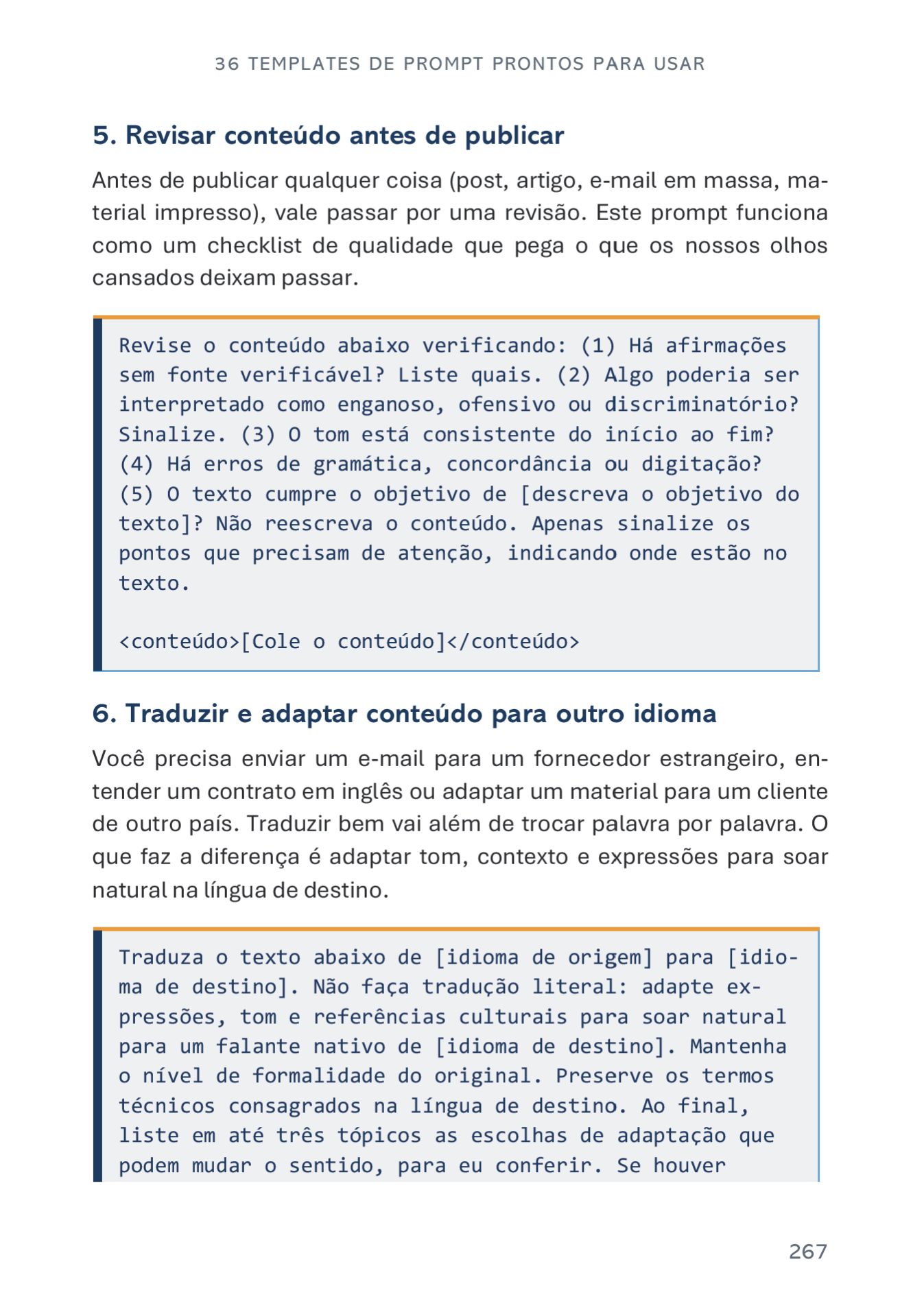 Template de prompt do livro